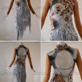 Satin Womens Latin Dress Swing Samba Dance Clothing LD-SG2125