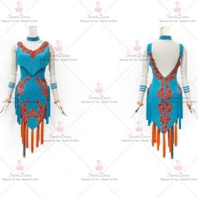 Sequin Applique Latin Dress Rhythm Dance Gown Costumes LD-SG1939