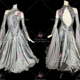 Silver Ballroom Standard Dress Viennese Waltz Dancesport Costumes BD-SG3682