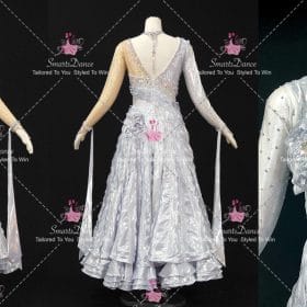 Silver Bespoke Tango Modern Dance Costume Formal Dance Dresses BD-SG4602