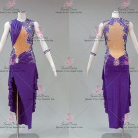 Sparkling Purple Chiffon Latin Dance Clothes Bolero Dancing Clothes LD-SG2230