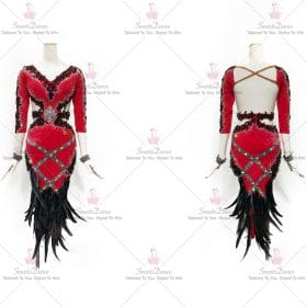 Velvet Lace Latin Dress Paso Doble Dance Gown Costumes LD-SG1938