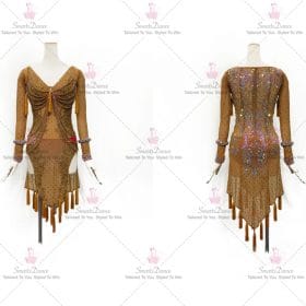 Velvet Lace Latin Dress Rumba Dance Gown Costumes LD-SG1958