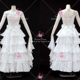 White Ballroom Competition Dress For Dance Praise Dance Dress BD-SG4489