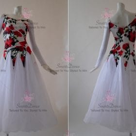 White Ballroom Competition Dress Waltz Practice Outfits BD-SG3693