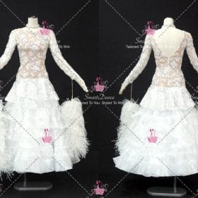 White Ballroom Smooth Dancer Costume Dance Dresses For Teens BD-SG4499