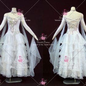 White Ballroom Standard Dance Costumes Competition Dresses For A Winter Dance BD-SG4470