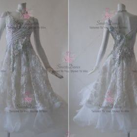 White Ballroom Standard Dress Foxtrot Dancing Gowns BD-SG3666