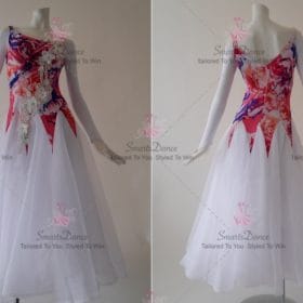 White Ballroom Standard Dress Viennese Waltz Dancer Gowns BD-SG3694