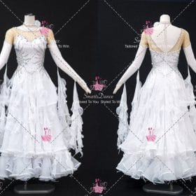 White Ballroom Standard Modern Dance Costume Formal Dance Dresses BD-SG4506