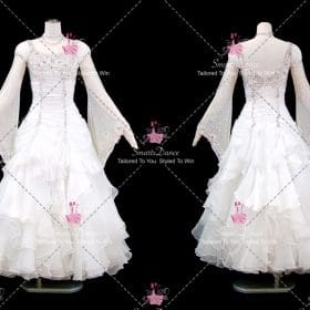 White Ballroom Standard Womens Dance Costumes Dancer Dresses BD-SG4482