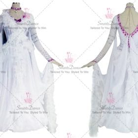 White Discount Tailored Professional Ballroom Dancesport Gowns BD-SG3907