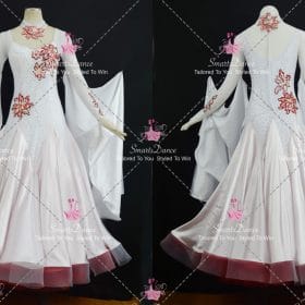 White Flower Rhinestones Dance Performance Costumes Middle School Dance Dresses BD-SG4415
