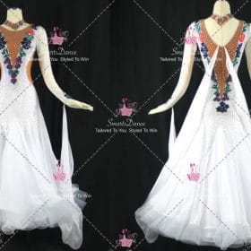 White Personalize Foxtrot Dance Costumes Performance Dance Dresses Short BD-SG4637