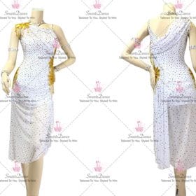 White Satin Lyrical Latin Dance Costumes Chacha Wear LD-SG2323