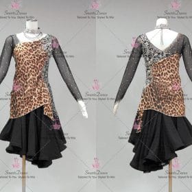 Womens Animal Latin Dancing Dress Latin Gown Merengue Paso Doble Dance Clothes LD-SG2240