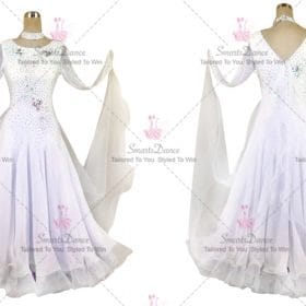Womens Ballroom Smooth Dress For Sale Dance Clothing White BD-SG3859