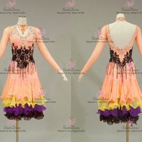Womens Orange And Purple Latin Dancing Dress Latin Gown Samba Rumba Dance Wear LD-SG2264