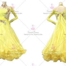 Yellow Affordable Bespoke Sparkling Ballroom Practice Clothing BD-SG3908