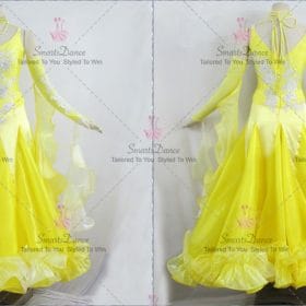 Yellow Ballroom Smooth Competition Dress Waltz BD-SG3627