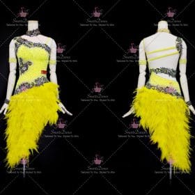Yellow Beads Latin Dance Dress Tango Dancesport Clothes LD-SG2026