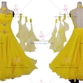 Yellow Discount Made To Order Elegant Ballroom Dancesport Costumes BD-SG3937