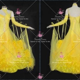 Yellow Hand-Tailored Tango Dance Costume Dress For Homecoming Dance BD-SG4590