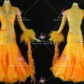 Yellow Tailor Made Tango Competitive Dance Costumes Prom Dance Dresses BD-SG4632