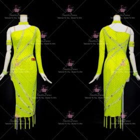 Yellow Velvet Latin Dance Dress Rhythm Dance Costumes LD-SG2024